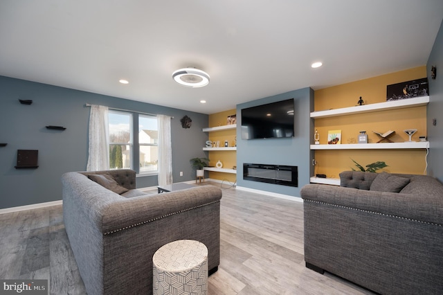 living room featuring light hardwood / wood-style floors