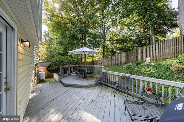 view of wooden deck