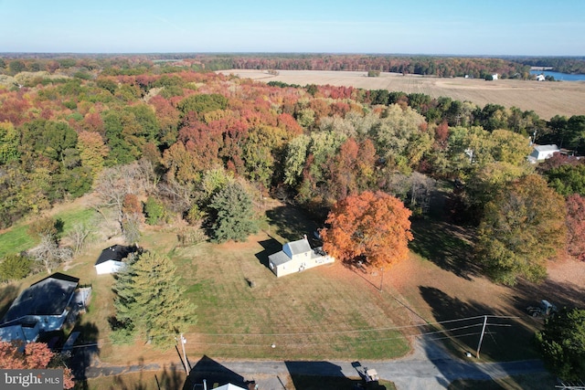 birds eye view of property with a rural view