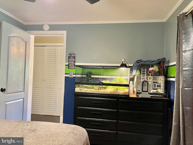 bedroom featuring ornamental molding