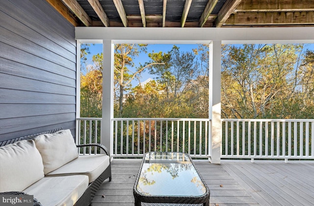 deck featuring an outdoor hangout area