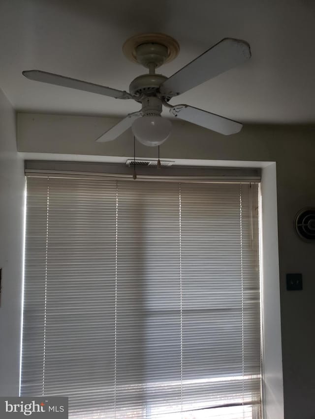 interior details featuring ceiling fan