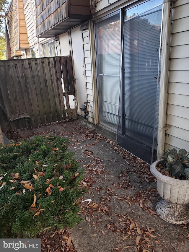 exterior space featuring fence