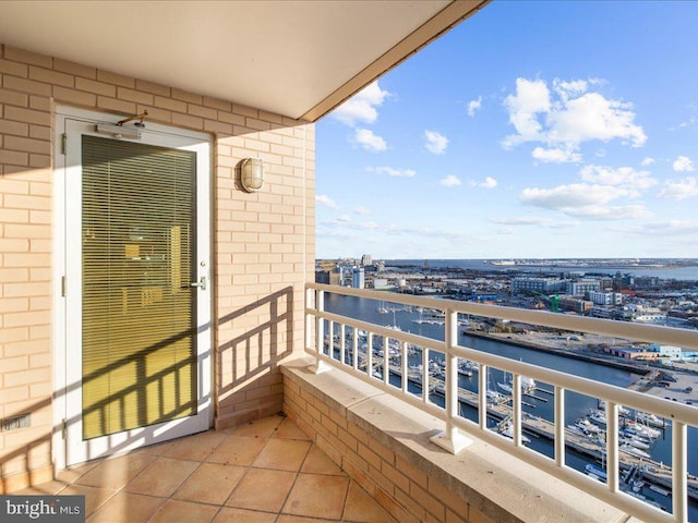 balcony with a water view