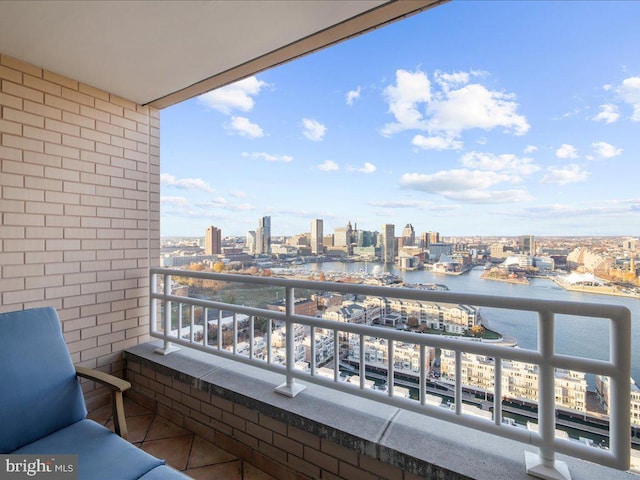 balcony with a water view