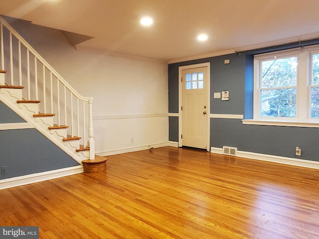 foyer entrance featuring light hardwood / wood-style floors