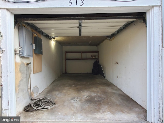 garage featuring electric panel