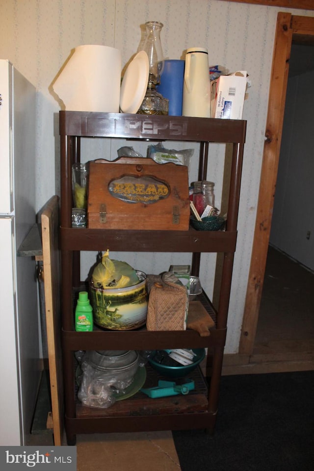 room details featuring stainless steel refrigerator