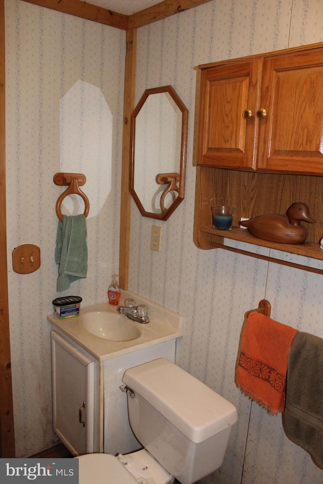 bathroom featuring vanity and toilet