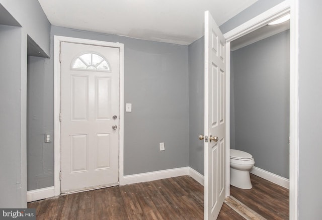 entrance foyer featuring dark hardwood / wood-style flooring