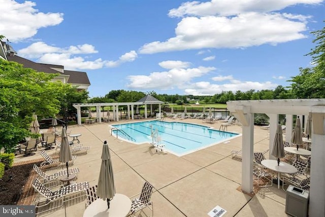 view of pool with a patio