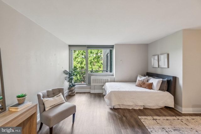 bedroom featuring dark wood-type flooring