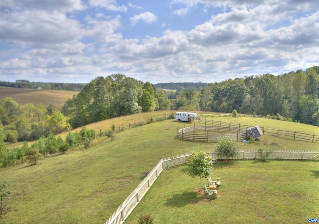 drone / aerial view featuring a rural view