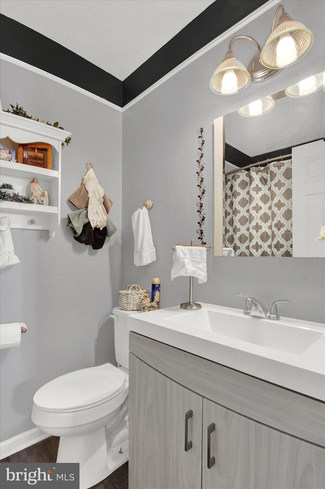 3121 Pineview Dr, Dover, PA 17315 - full bath featuring vanity, toilet, and wood finished floors