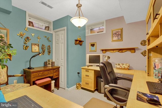 3121 Pineview Dr, Dover, PA 17315 - home office featuring baseboards, carpet flooring, and visible vents