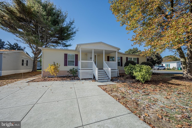 view of front of home with a porch