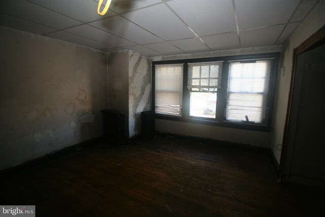6659 N 20th St, Philadelphia, PA 19138 - empty room featuring a drop ceiling and wood finished floors