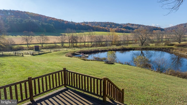 water view featuring a rural view and a mountain view