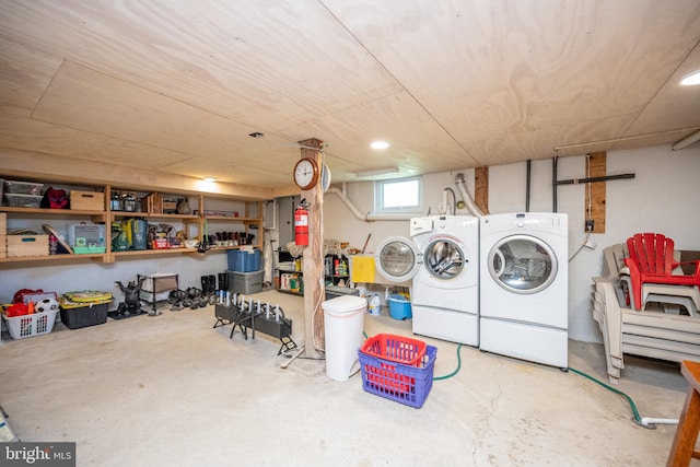 interior space with independent washer and dryer