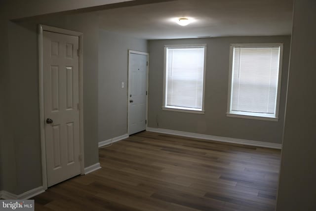 interior space featuring dark hardwood / wood-style floors