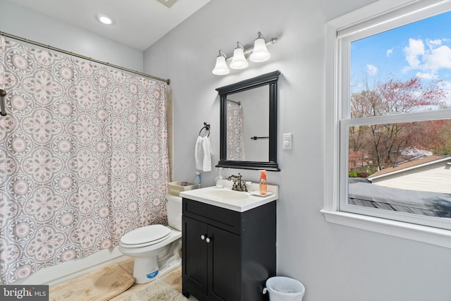 bathroom with toilet and vanity