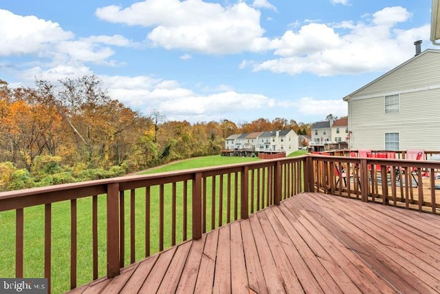 deck with a lawn