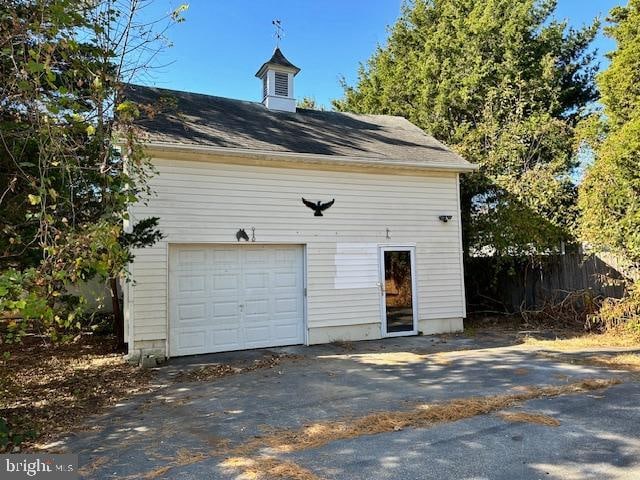 view of garage