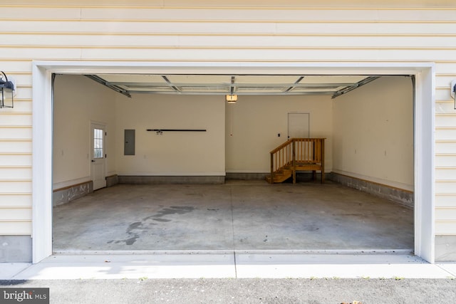 garage with electric panel