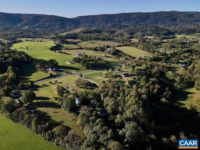 aerial view with a mountain view