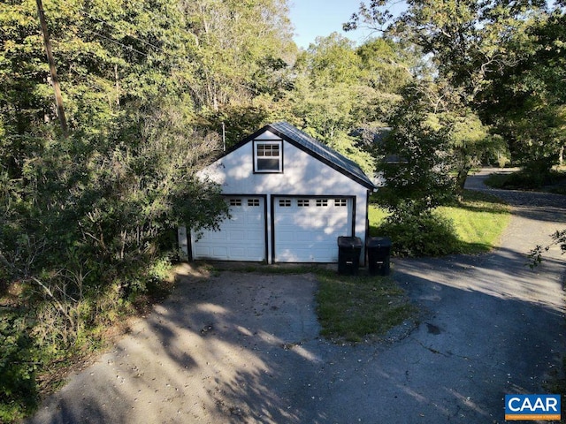 view of garage