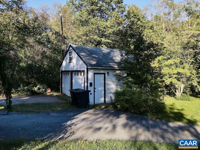 view of garage