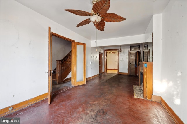 spare room featuring ceiling fan