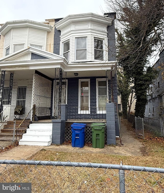 view of front of property with a porch