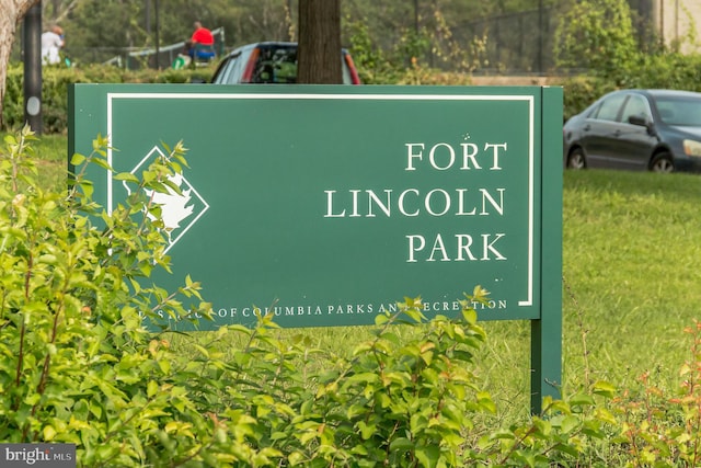 view of community sign