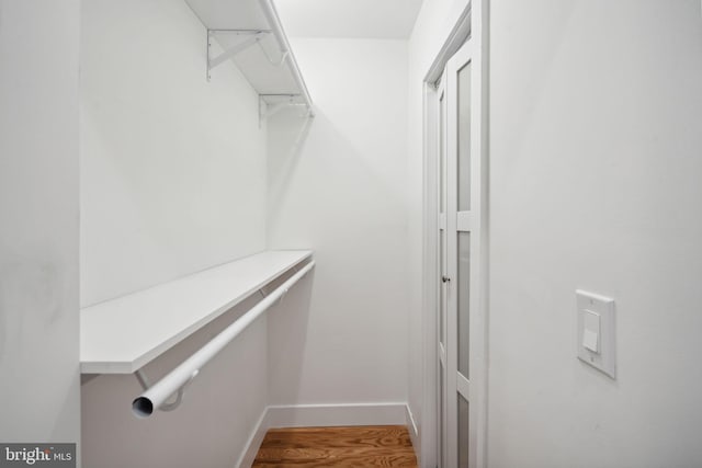 spacious closet with wood-type flooring