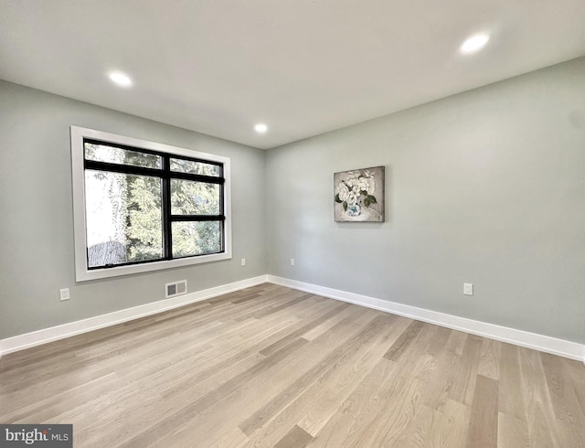 261 Moore St, Princeton, NJ 08540 - unfurnished room with baseboards, recessed lighting, light wood finished floors, and visible vents