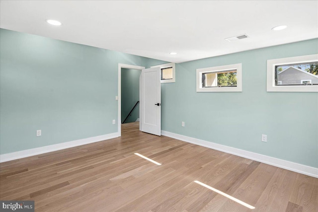 261 Moore St, Princeton, NJ 08540 - interior space with light wood-style floors, visible vents, baseboards, and recessed lighting