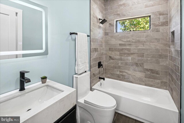 261 Moore St, Princeton, NJ 08540 - bathroom featuring toilet, washtub / shower combination, and vanity