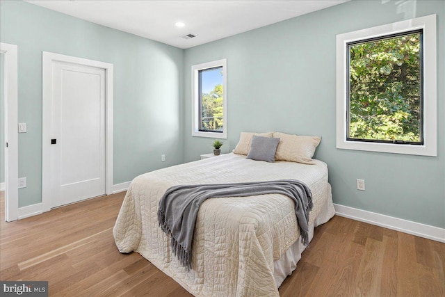 261 Moore St, Princeton, NJ 08540 - bedroom featuring baseboards, recessed lighting, visible vents, and wood finished floors