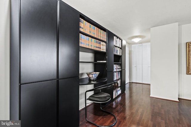 office area featuring dark hardwood / wood-style flooring