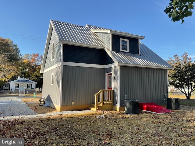 view of front of home with central AC unit