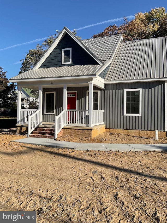 view of front of home with a porch