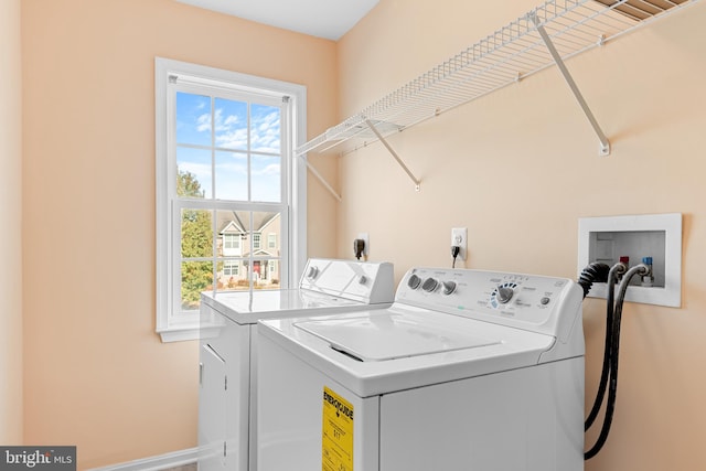 laundry room featuring independent washer and dryer