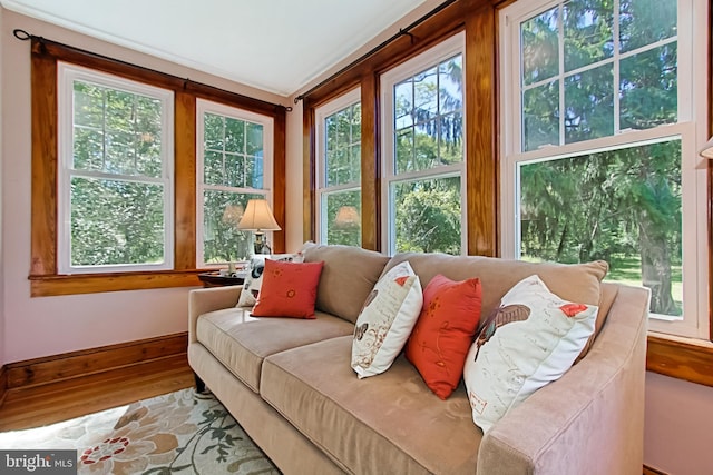 sunroom with plenty of natural light