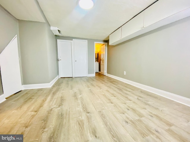 unfurnished bedroom featuring light hardwood / wood-style flooring