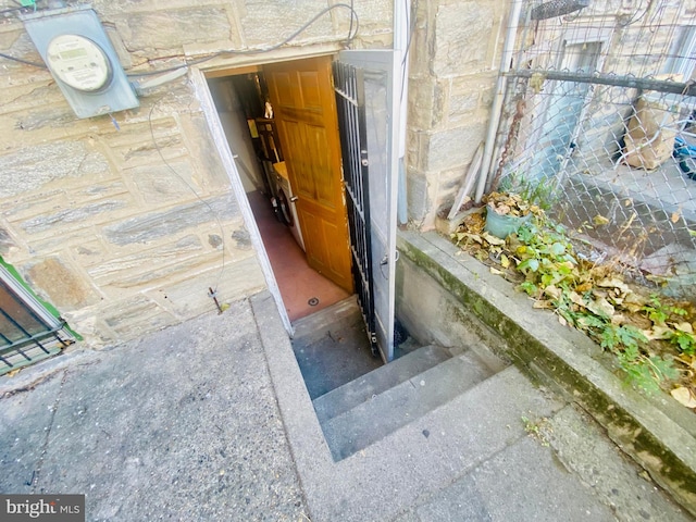 view of storm shelter