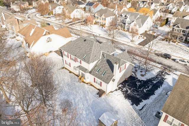 view of snowy aerial view