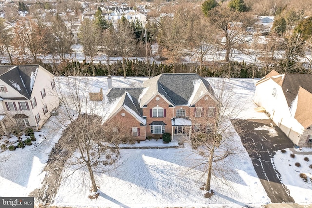 view of snowy aerial view