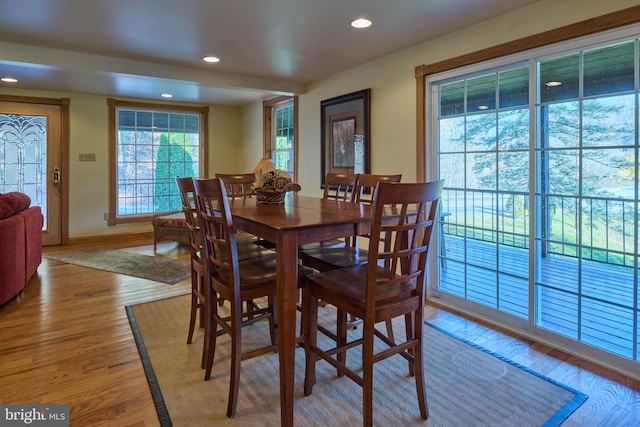 dining room featuring light hardwood / wood-style flooring