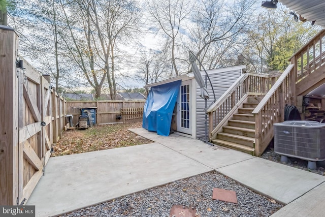 view of patio / terrace featuring central air condition unit